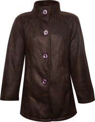 Jacheta dama fleece cu nasturi Negru 