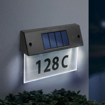 Numar de Casa cu Iluminare LED Lampa Solara cu Plexiglas Transparent Cifre si Litere Incluse 