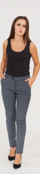 Pantaloni Eleganti Albastru Inchis cu Picatele - S 