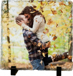 Rama foto din piatra personalizata cu poza de familie forma patrata 19x19 cm 