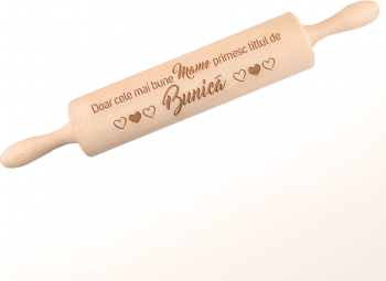 Sucitor de lemn personalizat Titlul de bunica rotativ 43 cm natur 