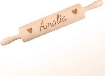 Sucitor din lemn personalizat cu nume rotativ 43 cm natur 