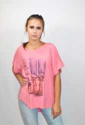 Tricou Roz Viscoza Marime M-L 