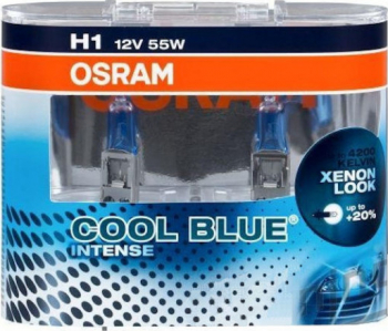 Becuri auto H1 12V 55w P14.5s Osram Cool Blue Intense Set 2 becuri efect Xenon 64150CBIHCB 