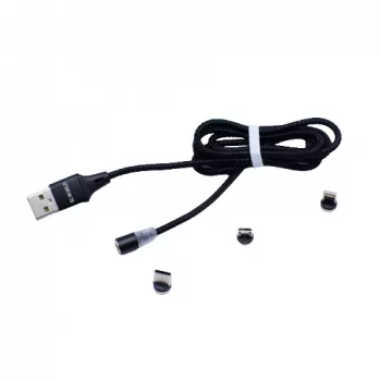 Cablu De Date Si Incarcare Klausstech Usb Micro Usb Type C Lightning Lungime 1.2m Prindere Magnetica Rotire 360 Negru 