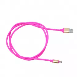 Cablu De Date Si Incarcare Klausstech Usb Type C Lungime 1.2m Fir Cauciucat Roz 