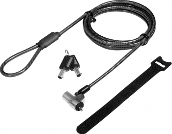 CABLU securitate Logilink pt. notebook slot Wedge cheie identica conectare directa 2m cablu oțel carbon permite pivotare și rotire cablu