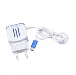 Incarcator Retea Klausstech Fast Charging 2xusb Microusb 5-v 2.1a Ac 127/220v /60hz Rezistent Alb/albastru 