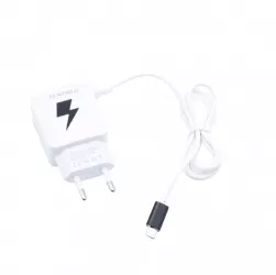 Incarcator Retea Klausstech Fast Charging 2xusb Microusb 5-v 2.1a Flexibil Cauciucat Modern Alb/negru 