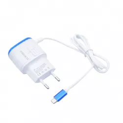 Incarcator Retea Klausstech Fast Charging 2xusb Microusb 5-v 2.1a Modern Ergonomic Alb/albastru 