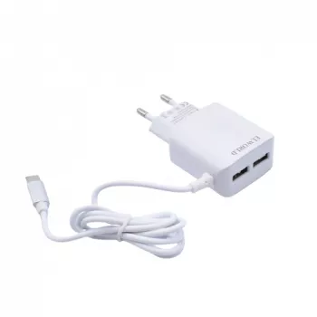 Incarcator Retea Klausstech Fast Charging 2xusb Typec Modern Ergonomic Rezistent Alb 