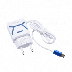 Incarcator Retea Klausstech Fast Charging 2xusb Typec Modern Ergonomic Rezistent Alb/albastru 