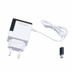 Incarcator Retea Klausstech Fast Charging 2xusb Typec Modern Ergonomic Rezistent Alb/negru 