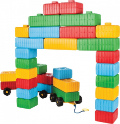 Jucărie Pilsan Cuburi de construit Brick Blocks and Car Set 43 piese
