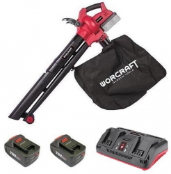 Aspirator frunze cu acumulator 4 Ah Li-ion 20 V sac colector 2 acumulatori incarcator WORCRAFT 