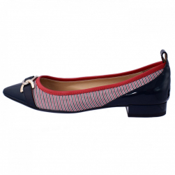 Balerini dama din piele si textil Geox D829BA-C4181-G5-06 bleumarin cu multicolor 
