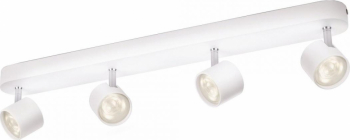 Bara cu 4 spoturi LED Philips myLiving Star 3W 35W 230V lumina alba calda 2700K 670 lumeni durata de viata 15.000 ore IP20 culoare alb 