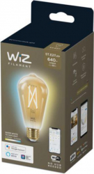 Bec LED inteligent vintage WiZ Filament Whites Wi-Fi ST64 E27 6.7W 50W temperatura lumina reglabila 2000K-5000K 640 lumeni compatibil 