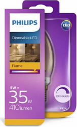 Bec LED Philips 5W 35W B35 E14 GOLD D 1SRT4 alb extrem de cald Intensitate luminoasa reglabila temperatura culoare 2500K 410 lumeni 