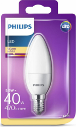 Bec LED Philips tip lumanare 5.5W 40W E14 alb cald fara intensitate variabila temperatura culoare 2700K 470 lumeni 220-240V durata de