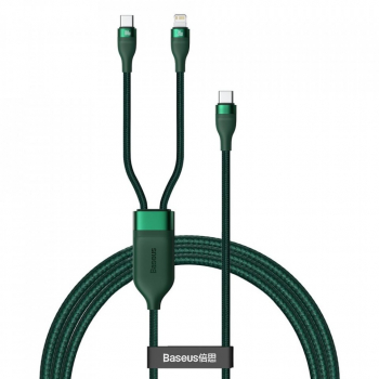 Cablu Baseus Flash Series 2in1 USB Typ C-Incarcare rapida Lightning-100 W 1 2 m verde - Verde 