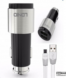 Incarcator Auto Dual Usb Ldnio C403 Cu Cablu Lightning Inclus 