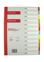 Index din Carton EVOffice Calendaristic Format A4 Notat Ianuarie-Decembrie - EVICID 