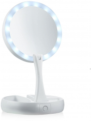 Oglinda Iluminata pentru Machiaj KlaussTech Marire 10x Reglabila Usor de Folosit Usor de Instalat Alb 