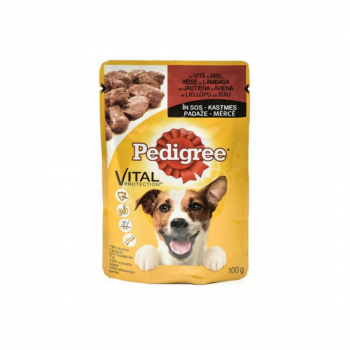 Plic Hrana Umeda pentru Caini PEDIGREE Vital Vita si Miel 100 g - ROFOOD27372 