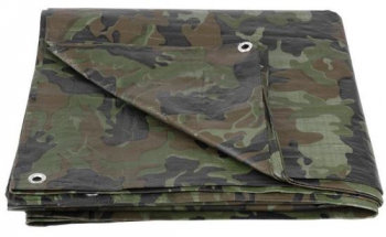Prelata impermeabila cu inele 4.9x7.9 m PE 80 g/mp camuflaj 40 mp 