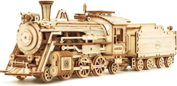 Puzzle 3D Locomotiva cu abur ROBOTIME Lemn 308 piese 