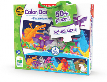 Puzzle lung de podea 51 piese - Dinozauri colorati 