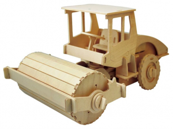 Puzzle mecanic 3D din lemn cu telecomanda Masina de asfaltat 78 piese 