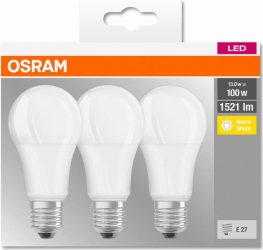 Set 3 becuri Led Osram E27 14W 1521 lumeni lumina calda 2700K durata de viata 10.000 ore clasa energetica A++ 