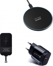 Set 3in1 Incarcator Wireless 15W slim pad Super Fast Charge wireless receiver typ-C 10w fast 
