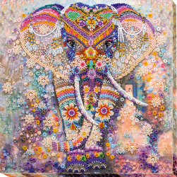 Set broderie cu margele cusute Miracol indian 23 culori 30x30 cm 