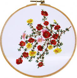Set pentru brodat cu imprimeu fara gherghef Crenguta cu flori 15 4x16 7 cm 