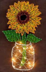 Set String Art Floarea soarelui 7 culori 19x29 cm 