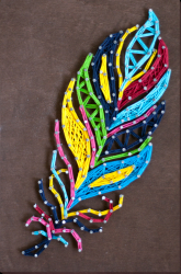 Set String Art Pana colorata 7 culori 19x29 cm 