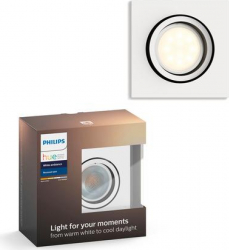 Spot LED Philips HUE Milliskin patrat GU10 5.5W 25W 240V ambianata alba 250 lumeni durata de viata 15.000 ore clasa energetica A++ IP20 