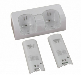 Statie de incarcare + 2 baterii 2800 mAh pentru Wii Culoare Alb 