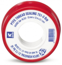 Banda Teflon Griffon 12m x 12mm x 0 1mm PTFE Alb Certificat GASTEC - TEM200106 