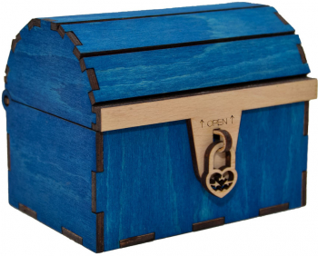 Cufar din lemn cu mesaj 12x10x9 5 cm albastru Piksel cadou personalizat 