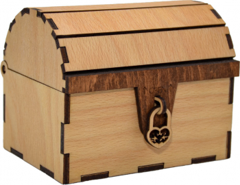 Cufar din lemn cu mesaj 12x10x9 5 cm natur Piksel cadou personalizat 