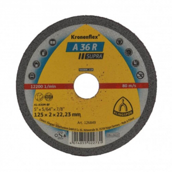Disc Debitare Klingspor A36R Supra Universal Inox 125 x 2 x 22mm - TEM530376 