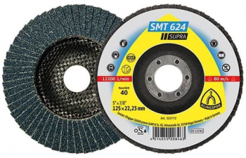 Disc Lamelar Frontal KLINGSPOR SMT 624 Supra P40 125x22 mm pentru Otel si Inox - TEM530425 