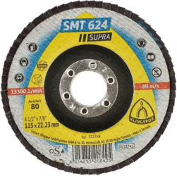 Disc Lamelar Frontal KLINGSPOR SMT 624 Supra P80 115x22 mm pentru Otel si Inox-TEM530396 