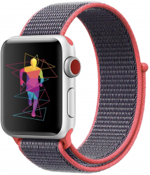 Curea pentru Apple Watch 42-44mm Bibilel Textil Gri-Orange SUN-BBL4035 