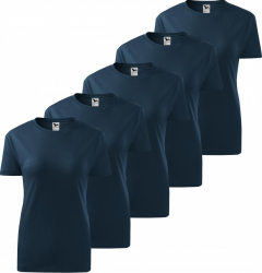 Set 5 tricouri pentru dama Albastru marin 133-02X5 Marime M 