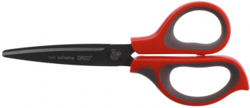 Foarfeca Daco Grip Cauciucat Otel Inoxidabil Lama 17.5cm Varf Rotunjit Rosie